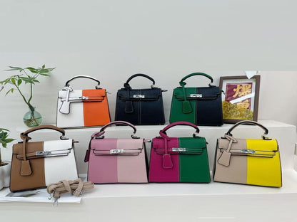 Color Block Mini Satchel Bag