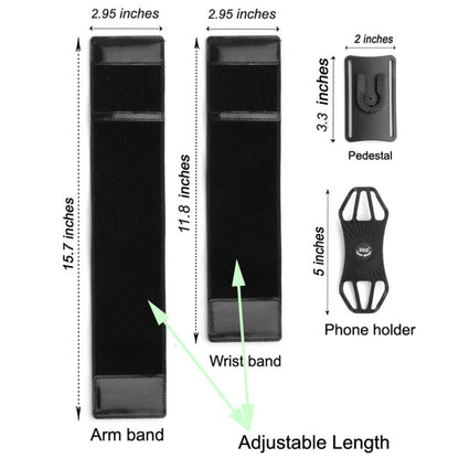 Detachable Mobile Phone Holder 360-degree Rotating Movement Arm Strap