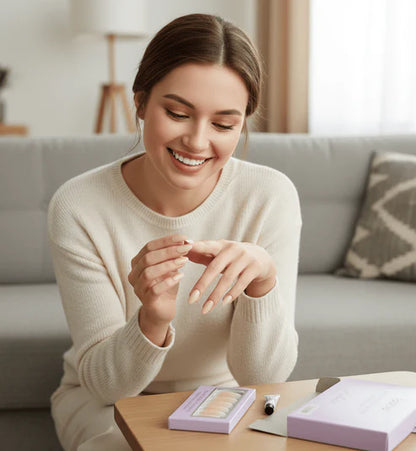 Febble - Nude Silver Wave Oval Nails (Original)